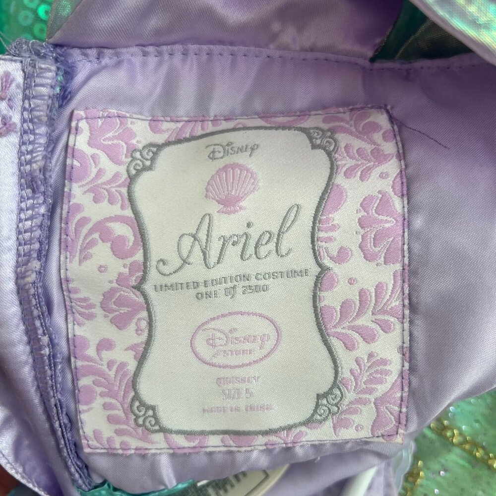 Disney Store Ariel Little Mermaid Limited Edition Costume Dress Size 5 - Picture 4 of 6